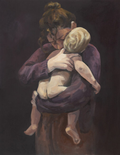 oil painting of mother with child by Ella Starling