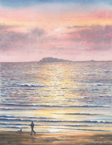 Watercolour Painting of Carreg Rhosson by Barry Woodman