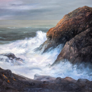 Watercolour painting of St David's Head by John Rogers