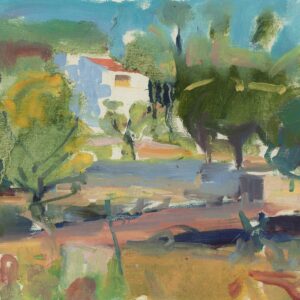 fine art print of oil painting of garden by Grahame Hurd-wood