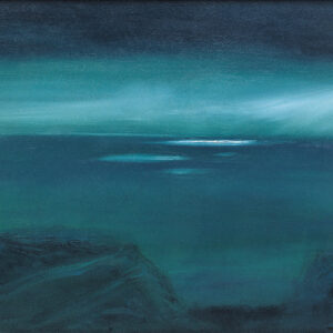 fine art print of an abstract mixed media painting by Peter Daniels, Moonlight from Porth y Rhaw